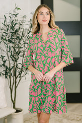 Lizzy Sunday Dress in Emerald Abstract Floral- 3/3/2026 NEW