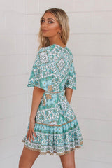 Nevada Aqua Wrap Dress