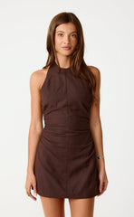 Oasis Mini Dress (Chocolate)