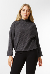 Curve Puffball High Neck Top