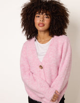 Gold Tone Flower Embossed Button Cardigan