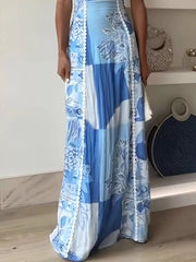 Bow Cutout Back Square Neck Maxi Dress
