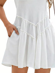 Round Neck Sleeveless Mini Dress