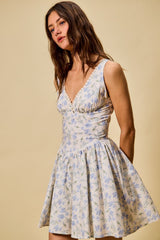 SO ME Froal Print Fit and Flare Dress