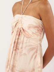 Tropical Print Halter Neck Maxi Dress