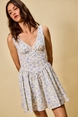 SO ME Froal Print Fit and Flare Dress