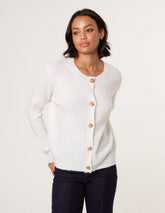 Gold Flower Buttons Cardigan