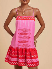 Printed Spaghetti Strap Mini Dress