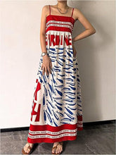 Sardine Print Spaghetti Strap Maxi Dress