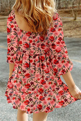 Floral Print Smocked Mini Dress