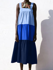 Color Block Wide Strap Dress