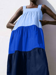 Color Block Wide Strap Dress