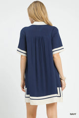 Umgee Linen Rayon Mini Dress