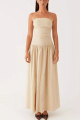 Strapless Ruched Maxi Dress
