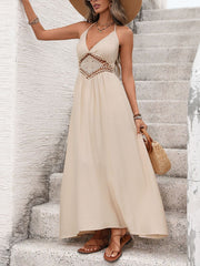 Backless Halter Neck Maxi Dress