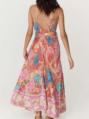 Floral Print Spaghetti Strap Maxi Dress