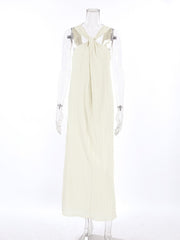 Halter Neck Flowy Maxi Dress