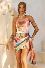 In The Tropics Mini Dress - Orange Multi