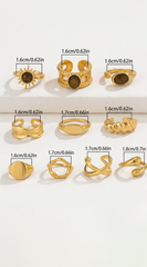 Genevieve Luxe 10 Piece Ring Set - Gold