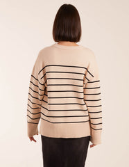 Thin Stripe Crew Neck Chunky Jumper