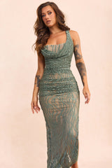 Spotlight Lace Maxi Dress - Olive