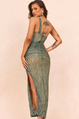 Spotlight Lace Maxi Dress - Olive