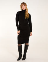 Ribbed Roll Neck Midi Dresss
