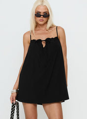 Loveless Strappy Babydoll Mini Dress Black