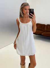 Sleeping Beauty Frill Baby Doll Mini Dress White