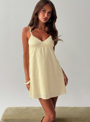 Lunya Mini Dress Lemon