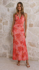 Zelda Maxi Dress - Orange Floral