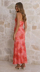 Zelda Maxi Dress - Orange Floral