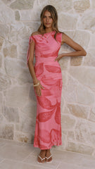 Seona Maxi Dress - Pink Floral