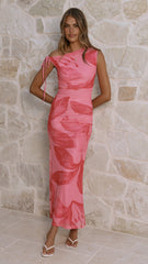 Seona Maxi Dress - Pink Floral