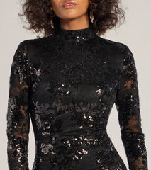 Colette Open-Back Sequin Lace Mini Dress