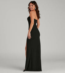 Kaia Strapless High Slit Formal Dress