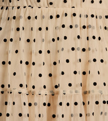 Timeless Look Bow Strap Polka Dot Tulle Midi Dress