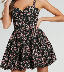 Spring Has Sprung Floral Bubble Hem Skater Dress