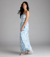 Sweet Beauty Floral A-Line Chiffon Maxi Dress