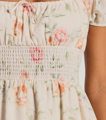Sure To Love Floral Woven Puff-Sleeve Skater Dress