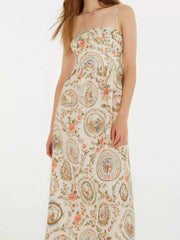 Floral Print Spaghetti Strap Midi Dress