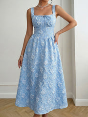 Floral Tie-Front A-Line Midi Dress