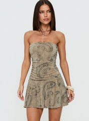 Nakamia Strapless Mini Dress Paisley