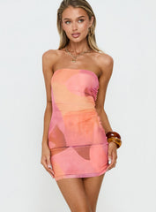 Dark Moon Strapless Mini Dress Multi