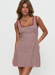 Dasha Mini Dress Red Check Tall