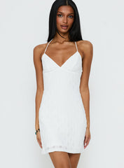 Summer Cider Embroidered Mini Dress White