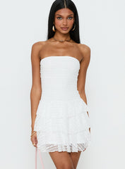 Emarie Strapless Mini Dress White