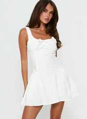 Rozalea Ruched Mini Dress White