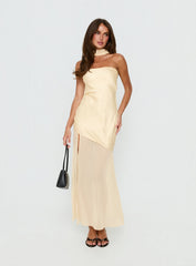 Irisie Strapless Scarf Maxi Dress Yellow