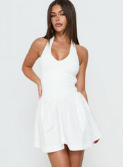Allyce Halter Mini Dress White